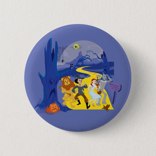 De Tovenaar van Oz™ | Halloween spookbos Ronde Button 5,7 Cm (Voorkant)