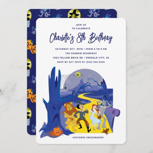 De tovenaar van Oz Halloween Verjaardagsfeest Kaart (Voorkant / Achterkant)