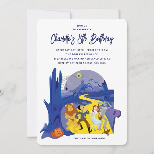 De tovenaar van Oz Halloween Verjaardagsfeest Kaart (Voorkant)