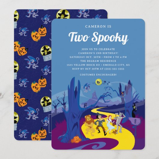 De Tovenaar van Oz | Twee Spooky Halloween Verjaar Kaart (Voorkant / Achterkant)