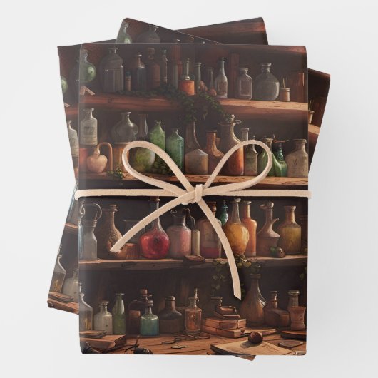De Tovenaars Apotheek | Digitale Kunst Inpakpapier Vel (In situ)