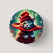 De tovenaarskat ronde button 3,2 cm (Voorkant)