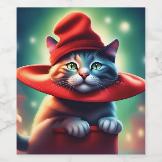 De tovenaarskat wijn etiket (Enkel label)