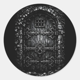 De Tovenarij Deur — door BurnsInHell Ronde Sticker