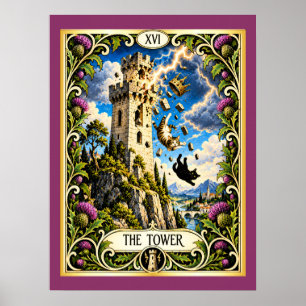 De Tower Cat Tarot - Omwenteling en Openbaring Poster