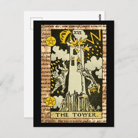 De tower Tarot Briefkaart (Voorkant / Achterkant)