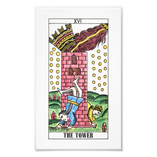 De tower Tarot-Kaart Foto Afdruk (Voorkant)