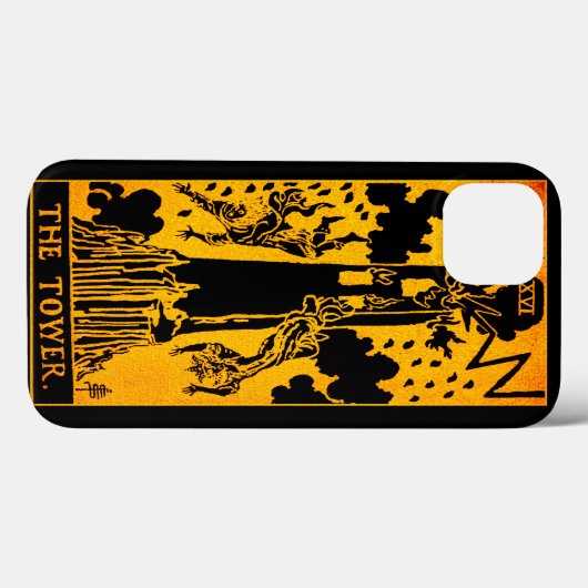 De tower Tarot-Kaart | Goud en zwart | Case-Mate iPhone Case (Achterkant (horizontaal))