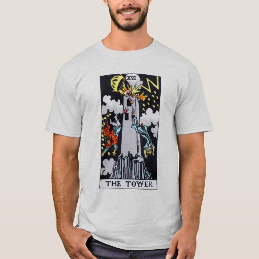 De tower Tarot-kaart T-shirt (Voorkant)