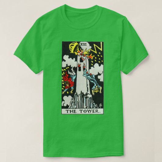 De tower Tarot-Kaart TAROT-trending T-shirt (Design voorkant)