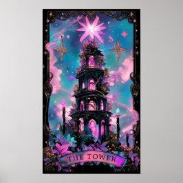 De Tower Tarot Kaart Witchy Poster
