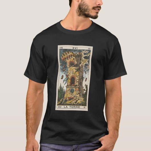 De Tower Tarot Kaart XVI T-shirt (Voorkant)