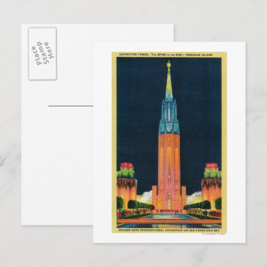 De Tower van de expositie, de Rand aan de Zon Briefkaart (Voorkant / Achterkant)