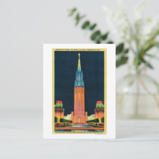 De Tower van de expositie, de Rand aan de Zon Briefkaart (Staand voorkant)