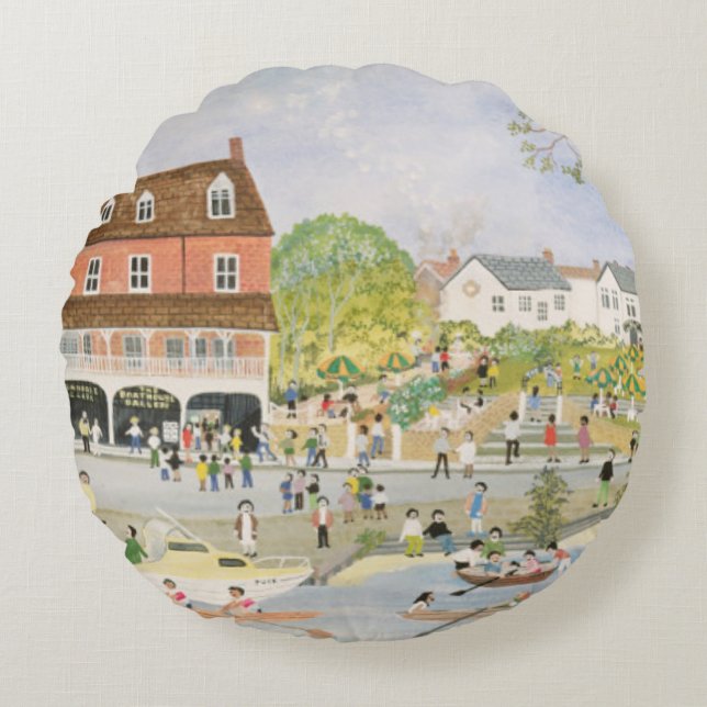 De Towpath Walton-on-Thames Rond Kussen (Voorkant)