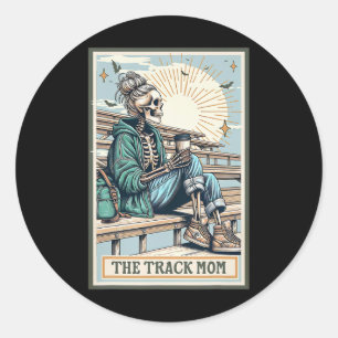 De Track Mom Skeleton Tarot Kaart Running Runner M Ronde Sticker