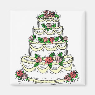 De traditionele Cake van het Huwelijk Magneet
