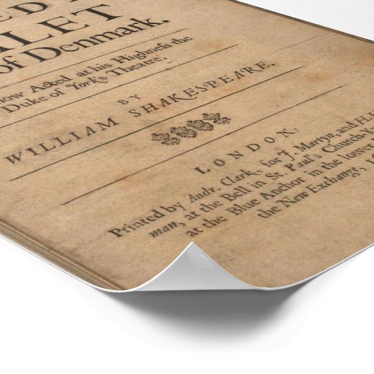 De tragedie van Hamlet Poster (Hoek)