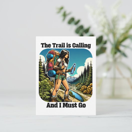 De Trail roept en ik moet gaan Briefkaart (Staand voorkant)