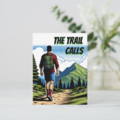 De Trail roept | Man Wandelpad Briefkaart (Staand voorkant)