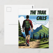 De Trail roept | Man Wandelpad Briefkaart (Voorkant / Achterkant)
