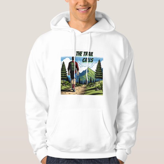 De Trail roept | Man Wandelpad Hoodie (Voorkant)