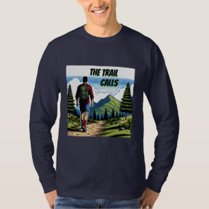 De Trail roept Man Wandelpad T-shirt