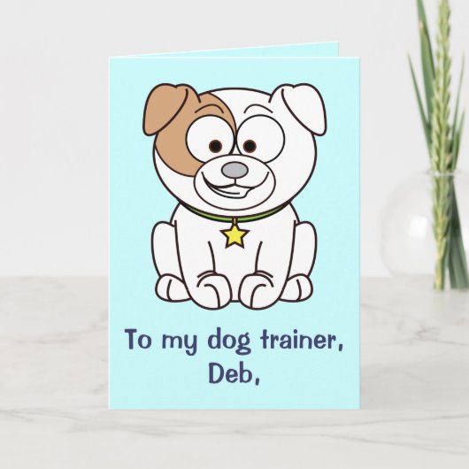 De Trainer van de hond dankt u Personaliseerbare Bedankkaart (Voorkant)