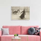 De trainer voor paarden door Felix Thiollier 1899 Canvas Afdruk (Insitu (Woonkamer))