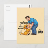 De traktatie gever van de buik rubber de vader briefkaart (Voorkant / Achterkant)