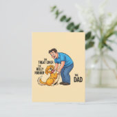 De traktatie gever van de buik rubber de vader feestdagenkaart (Staand voorkant)