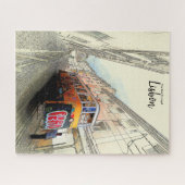 De tram lopen- Lissabon, Portugal Puzzel (Horizontaal)