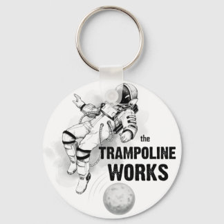 De trampoline werkt zwart-wit Astronaut Sleutelhanger