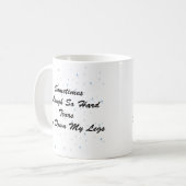 De tranen rennen mijn benen naar beneden koffiemok (Voorkant links)