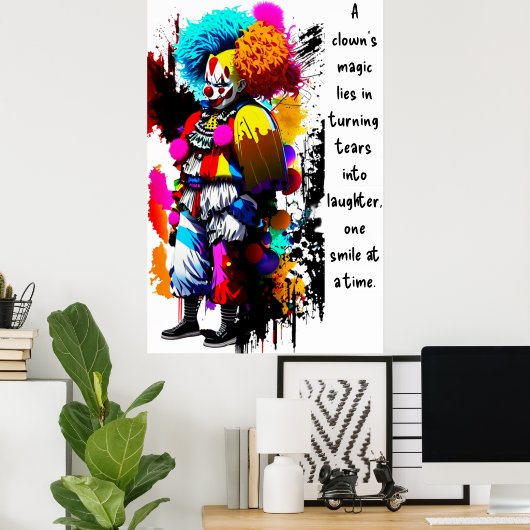 De tranen van een clown poster (Thuiskantoor)
