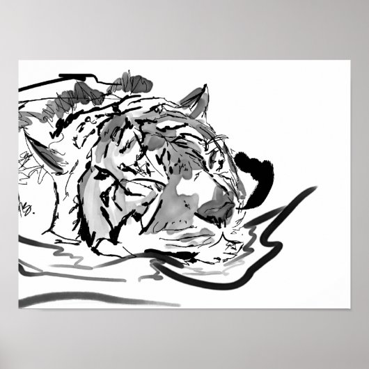 De Tranquil Tiger Poster (Voorkant)