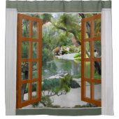 De Tranquiliteit van het Uitzicht van het venster  Douchegordijn (Voorkant)