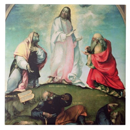 De transformatie van Christus, c.1510-12 (olie op Tegeltje (Voorkant)