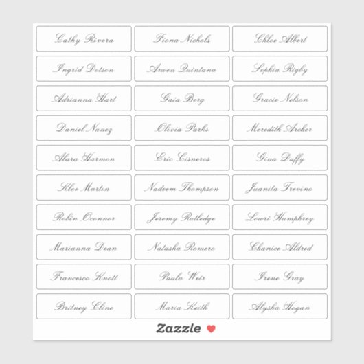 De transparante klassieke elegante namen van de ma sticker (Vel)