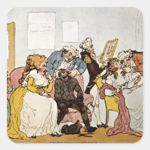 "De transplantatie van Teth", cartoon Vierkante Sticker