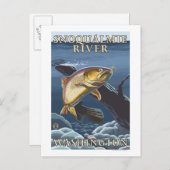 de transversale forel Vist de rivier Snoqualmie, Briefkaart (Voorkant / Achterkant)