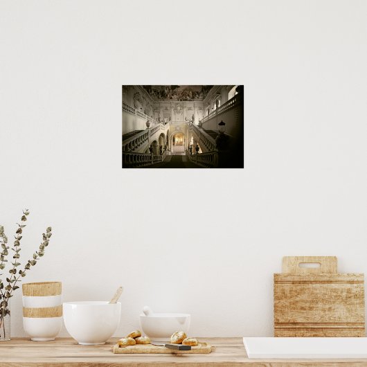 De trap, gebouwd 1719-44 poster (Keuken)