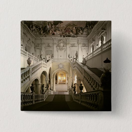 De trap, gebouwd 1719-44 vierkante button 5,1 cm (Voorkant)