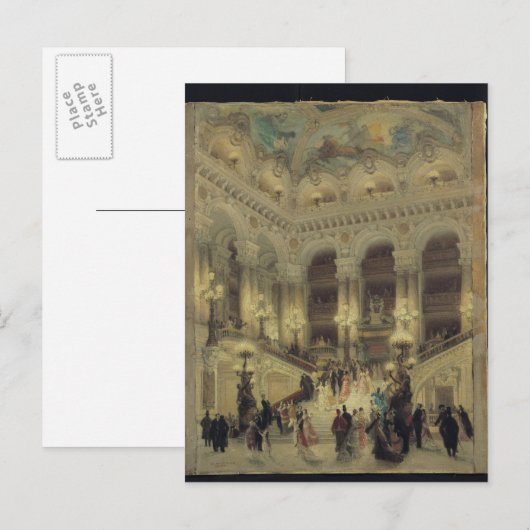 De trap van de opera, 1877 briefkaart (Voorkant / Achterkant)