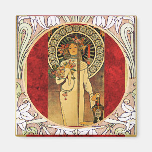 De Trappistine van Alphonse Mucha Magneet