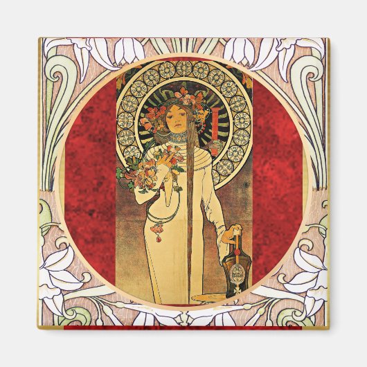 De Trappistine van Alphonse Mucha Magneet (Voorkant)