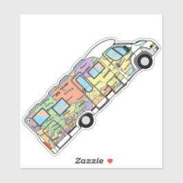 De Travelling RV camper wereldkaart Sticker