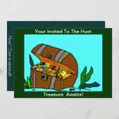 De Treasure Hunt past en personaliseert uitnodigin Kaart (Voorkant / Achterkant)