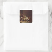 De Treasureroute Vierkante Sticker (Tas)
