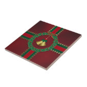 De Treeft van Kerstmis van sterren en van Strepen Tegeltje (Zijkant)